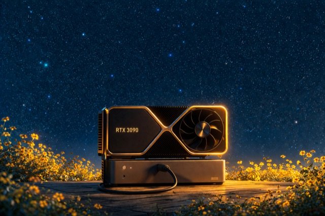 RTX 3090, eGPU dock, and MacBook running NVIDIA on macOS over USB4